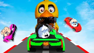 ¡NO me CHOQUES POR FAVOR! 💥😭 CARRERA EPICA de FNAF 🐻🏎 GTA V con DANY y PANCRACIO