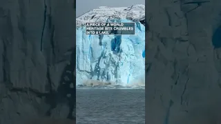 Piece of glacier collapses into Argentina lake | #shorts #newvideo #youtube #trending