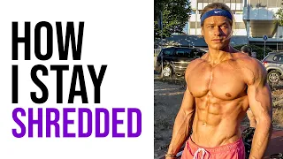 What I do to STAY SHREDDED YEAR ROUND | Full day of eating & training