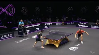 Ma Long vs Patrick Franziska Around the net for set point😱