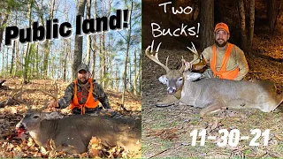 TWO BUCKS - Two States - One Day! 11-30-21 Georgia public land /Tennessee private deer hunting