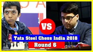 Praggnanandhaa vs Viswanathan Anand || Tata Steel Chess India 2018 - Round 6