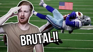 British Guy Reacts To NFL Biggest Hits (BRUTAL!!)