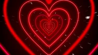 Neon Heart Background❤️ Red Hearts Background | Led Lights Heart Background Video | Wallpaper Heart