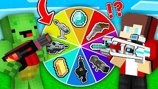 Mikey and JJ SPINS The Roulette of OP Weapons in Minecraft (Maizen)