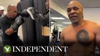 Mike Tyson shows off speed and power while preparing for Jake Paul fight