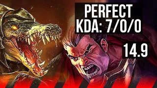 RENEKTON vs DARIUS (TOP) | 7/0/0, Godlike | KR Master | 14.9