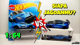 HOT WHEELS VS MINI GT - TOYS VS MINISCALE | NISSAN GTR LBWK BLUE