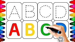 Let's trace & write uppercase ABCD for preschool toddlers and kids | educational video , abcdefg