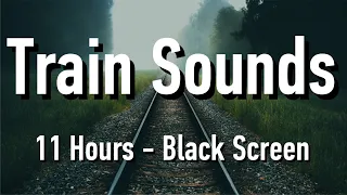Long Nordic Train Sounds for Sleep : Night Train. 11 Hours Sound. Knocking Train Wheels Black Screen
