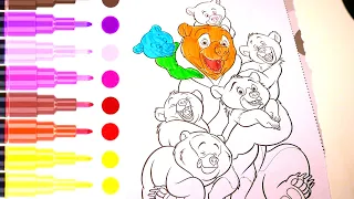 drawing, coloring, painting Teady bear with his baby step by step#drawing #coloring #painting#bears