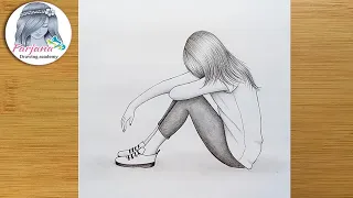 A Sad Girl - Drawing Tutorial - for beginners (Pencil sketch) || How to draw a Girl- step by step