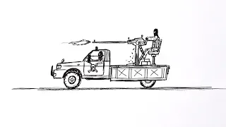 How to draw a Military Pickup truck