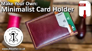 Make you own: Leather Minimalist Card Holder - PDF Pattern Download, Make Along
