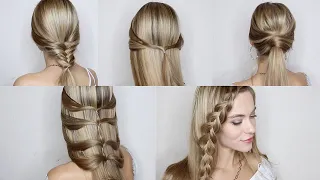 5 МИЛЫХ И БЫСТРЫХ ПРИЧЕСОК В ШКОЛУ | EASY RUNNING LATE HAIRSTYLES FOR LONG/MEDIUM HAIR TUTORIAL