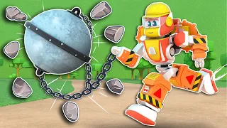 AUTOS ROBOTS y la bola de DEMOLICION! | RoboFuse - Superheroe al Rescate | Camiones para Niños