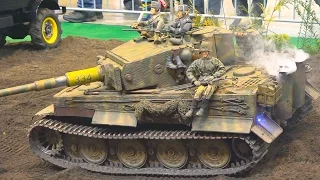 120kg!!! HUGE RC TANK TIGER ONE SCALE MODEL / Modell Süd Stuttgart 2016