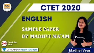 Sample Paper by Madhvi Vyas | English for CTET 2020 | Madhvi Vyas