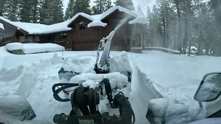 Bobcat Toolcat 5600 blowing 3 FEET of snow off a residential driveway near Tahoe, CA.