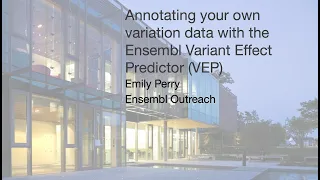 Annotating your own variation data with the Ensembl Variant Effect Predictor VEP