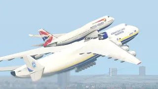 World's Biggest Airplane Antonov An 225 Carry Boeing 747 (GONE WRONG) | X-Plane 11