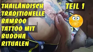 Chonburi Pattaya Bangkok  heilige Traditionelle Sak Yant Bamboo Tattoo  1 Teil