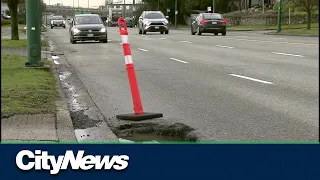 Potholes emerge after Vancouver weather warms up