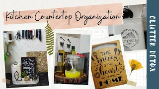 Small Kitchen Countertop Organization| RENTAL FRIENDLY | Keep Countertop Clutter Free| Clutter Detox