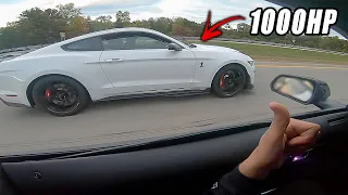CHARGER HELLCAT DESTROYS 1000HP SHELBY GT500!