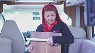 How to put the dining area bed together in a Roller Team 707 Motorhome