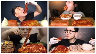 Korean Spiciest Silbi Kimchi Mukbang Compilation/ 실비김치 asmr/ BaMi Food