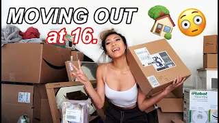 moving out ALONE at 16?! moving vlog #1