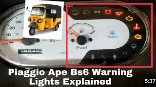 ape BS6 auto meter board light details | ape auto dashboard light indication | Ape BS6 auto sensor