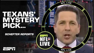 Adam Schefter discusses the MYSTERY surrounding the Texans’ NFL Draft pick 🍿 | NFL Live