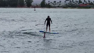 Kane tries Devin's new Barracuda at Kahului Harbor