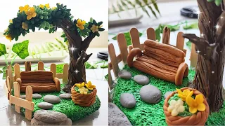 Crafting Nature's Beauty with Air Dry Clay | Garden setup with Cold Porcelain | Clay Craft Ideas