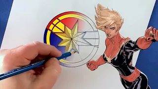 You Can Draw the Captain Marvel Icon! | Marvel Draw!