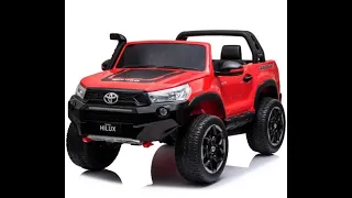 Camioneta Toyota hilux gr gaazo racing 12v 4 motores control niños Bateria eléctrica importador