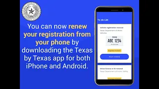 Renew your Vehicle Registration with the Texas by Texas (TxT) smartphone app.