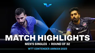 Emmanuel Lebesson vs Sathiyan Gnanasekaran | MS R32 | WTT Contender Amman 2023