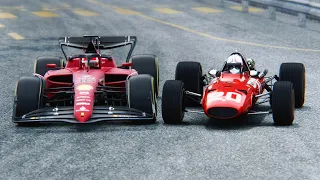 Ferrari F1 2022 vs Ferrari F1 1967 at Monaco 1966