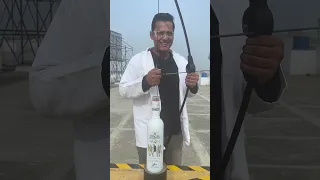 bow and arrow vs glass bottle #experiment #bowandarrow