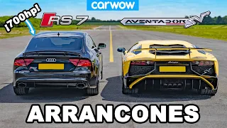 Lamborghini Aventador vs 700hp Audi RS7 - ARRANCONES