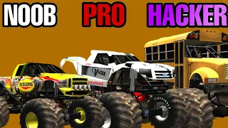 NOOB vs PRO vs HACKER - Monster Truck Destruction