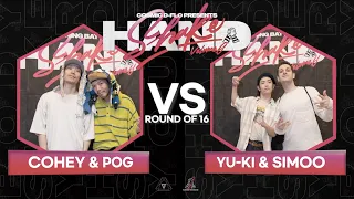 COHEY & POG VS YU-KI & SIMOO | ROUND of 16 - HAND SHAKE LOCKING BATTLE VOL.6