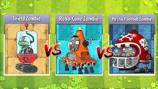 Shield Zombie & Robo-Cone & Mecha-Football - PvZ 2 Zombie VS Zombie