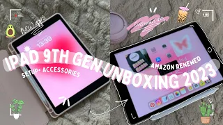 IPAD 9th GEN UNBOXING AND SETUP + ACCESSORIES || My first iPad || Silver || 64GB || Amazon renewed
