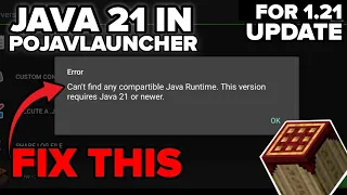 🔥INSTALL JAVA 21 IN POJAVLAUNCHER🔥| HOW TO FIX JAVA 21 ERROR