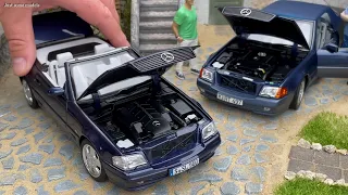 1:18 Mercedes-Benz 500SL R129 1998, azure blue - Norev Dealer Edition [Unboxing]