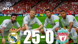 FIFA 23 - MESSI, RONALDO, MBAPPE, NEYMAR, ALL STARS | REAL MADRID 25-0 LIVERPOOL